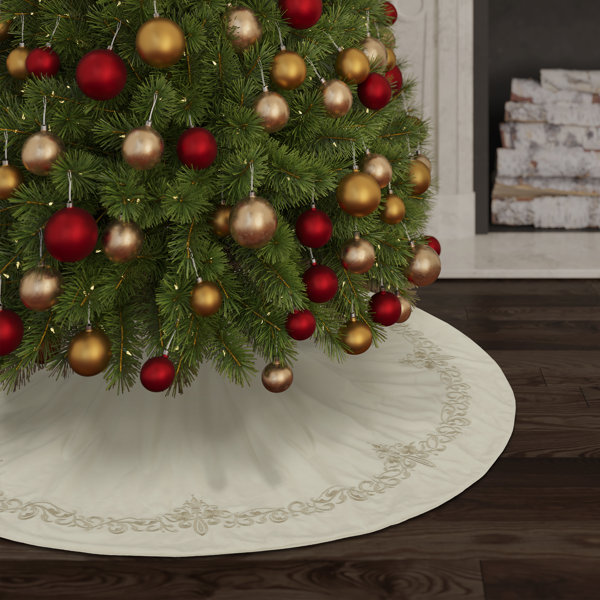 Five Queens Court Nicholas Damask Tree Skirt Wayfair